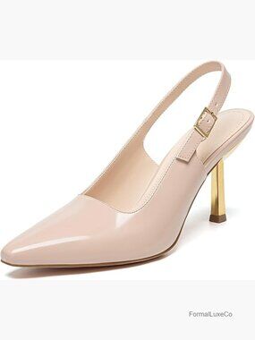 Closed Square Toe Slingback Kitten Heel Dress Pumps Party Wedding